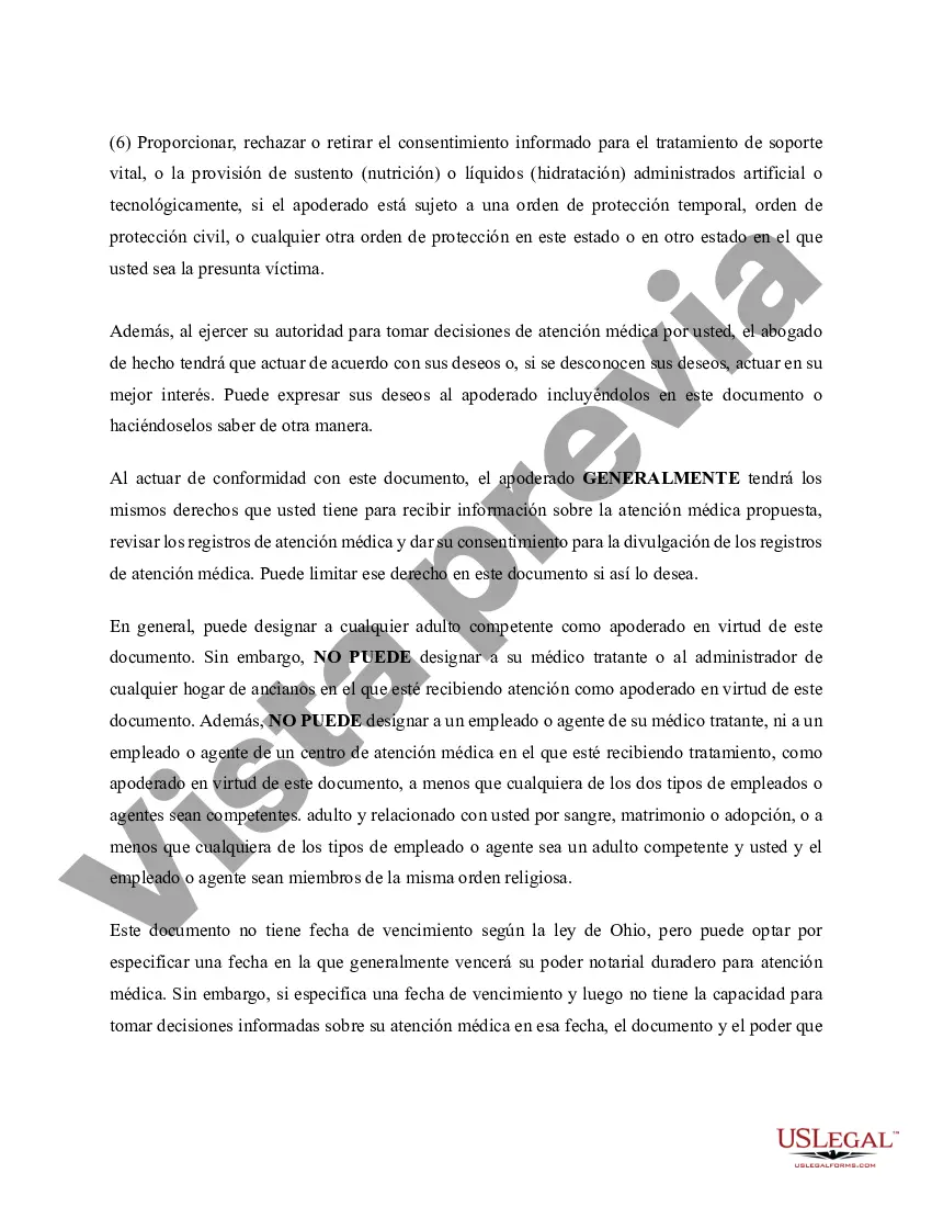 Preview Poder notarial duradero para el cuidado de la salud