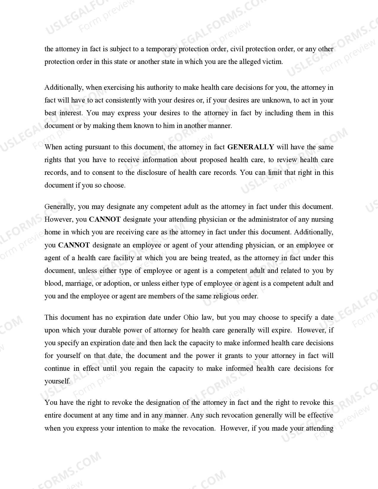 Preview Durable Power of Attorney for Health Care