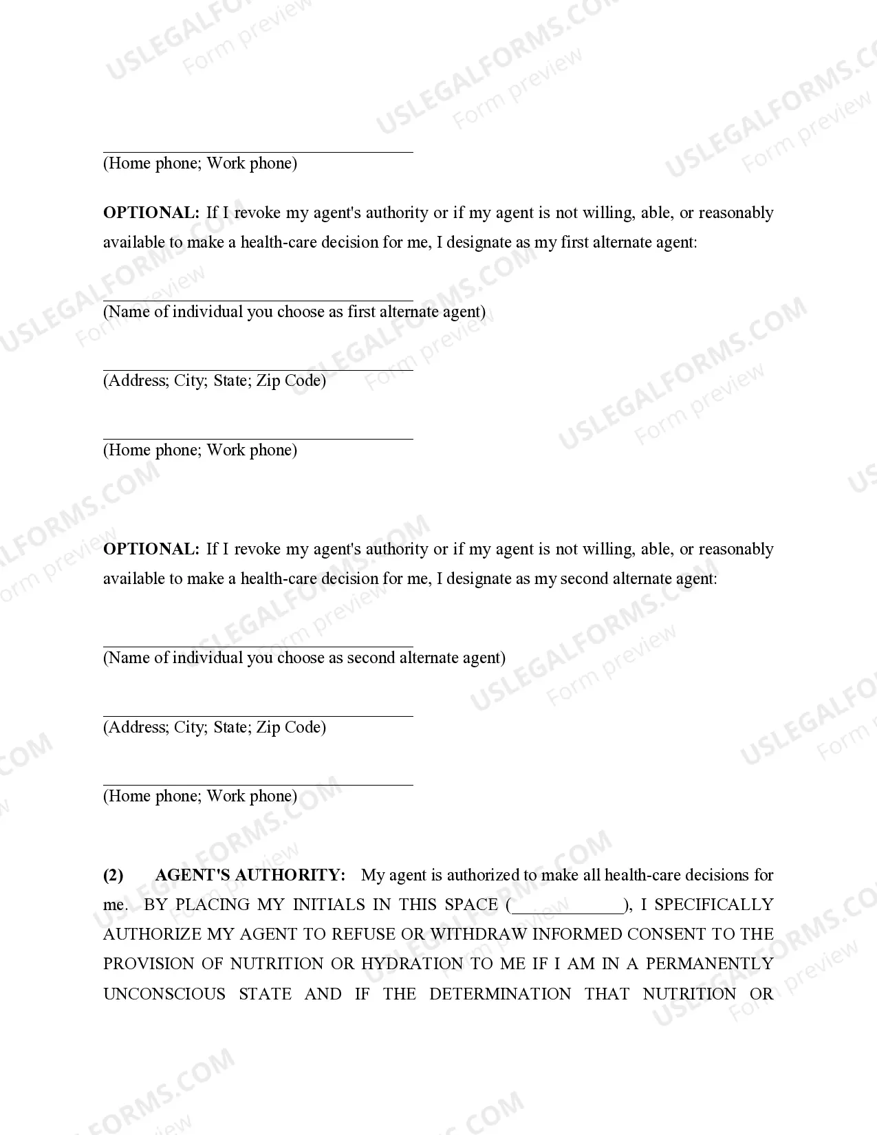 Preview Durable Power of Attorney for Health Care