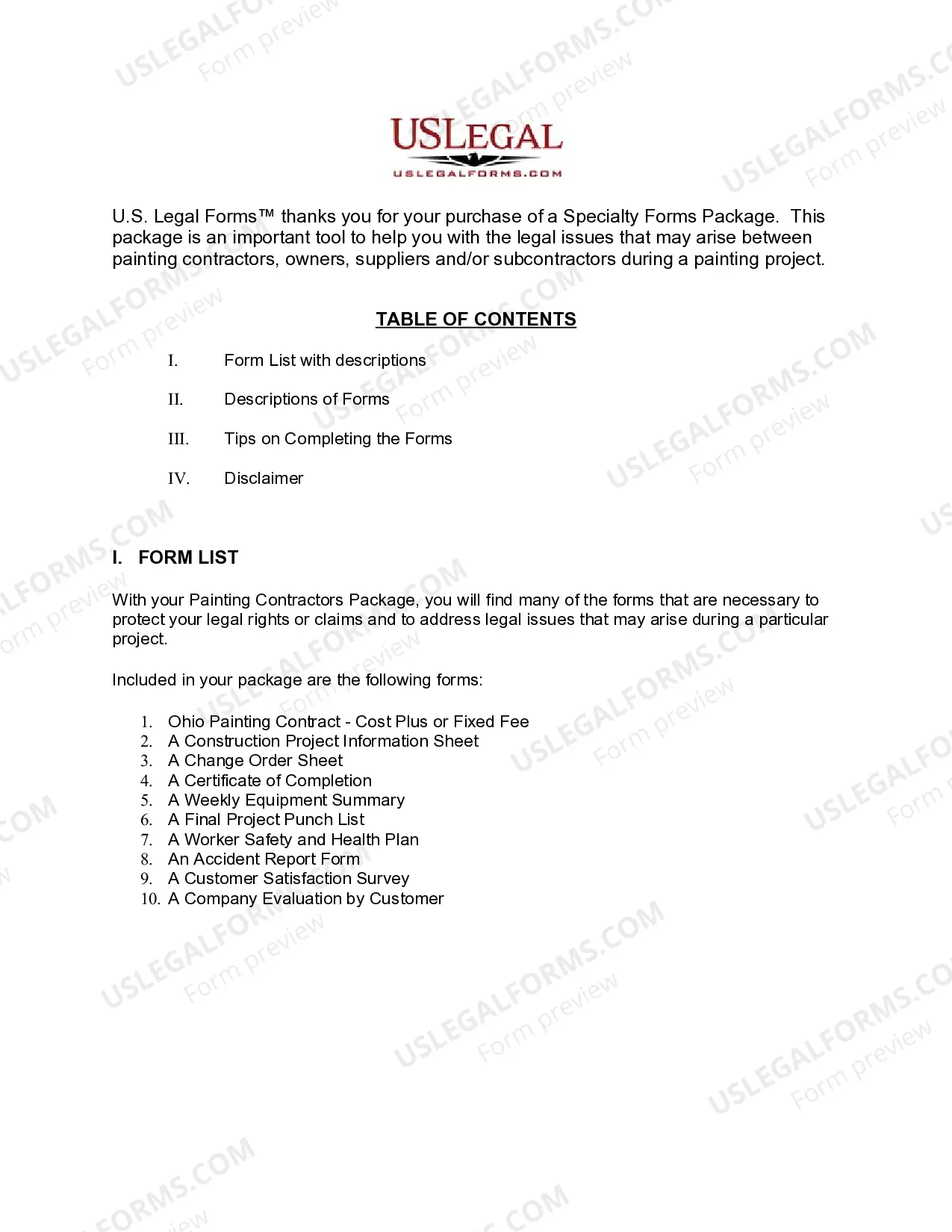 Preview Ohio Painting Contractor Package