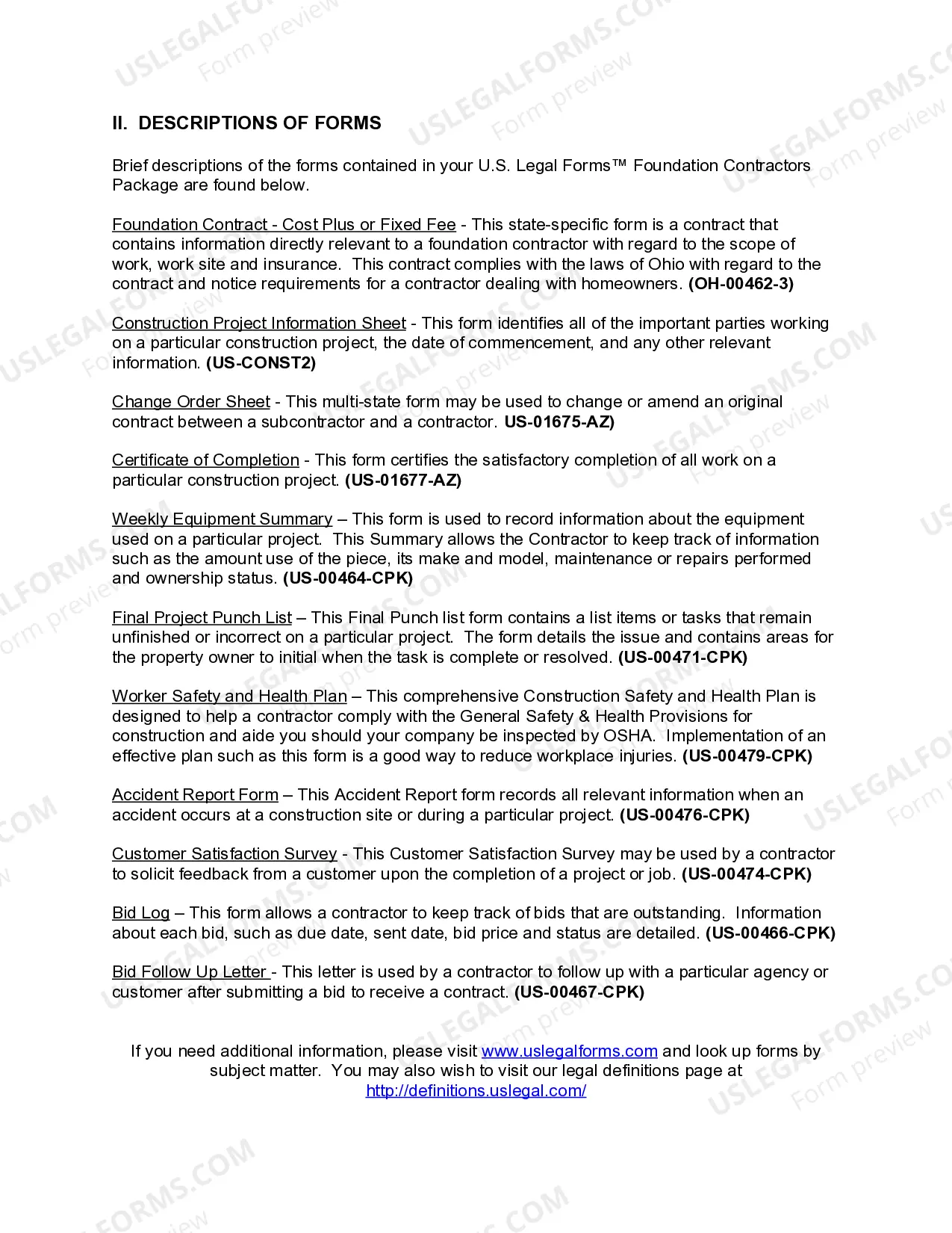 Preview Ohio Foundation Contractor Package