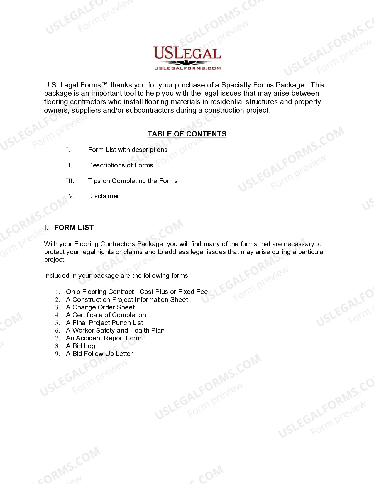 Preview Ohio Flooring Contractor Package