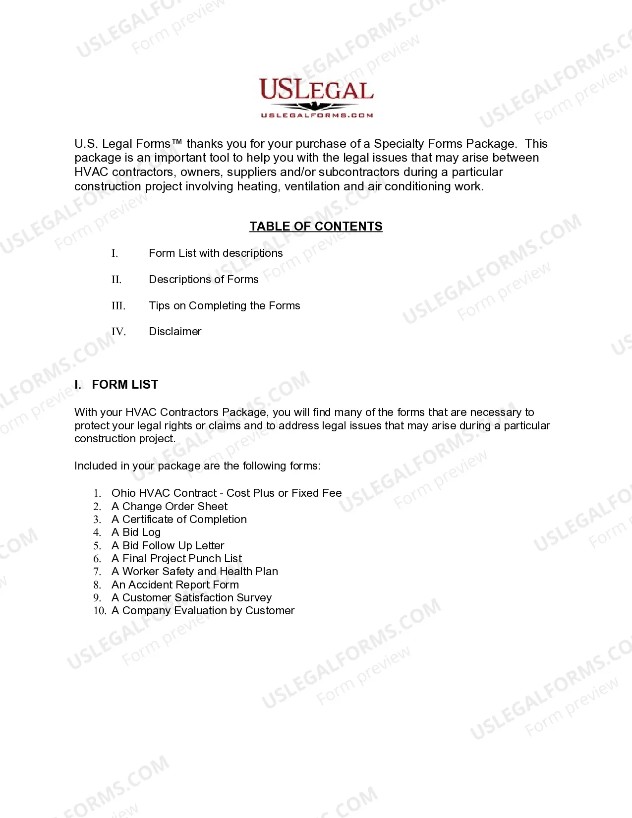 Preview Ohio HVAC Contractor Package