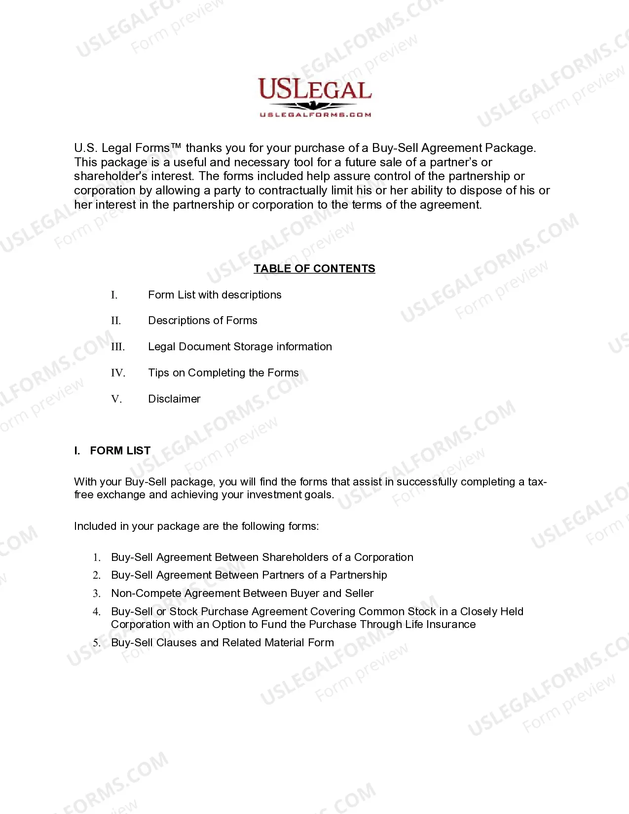 Preview Ohio Buy Sell Agreement Package