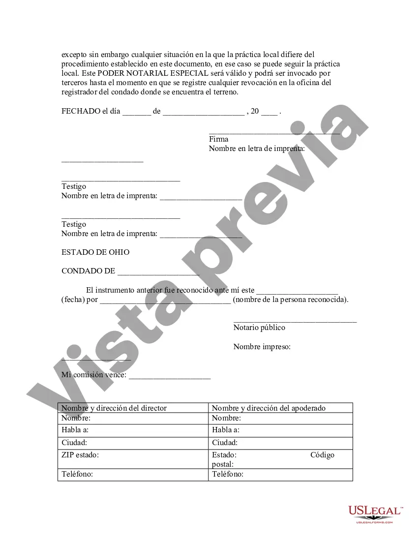 Preview Poder notarial especial o limitado para transacciones de compra de bienes raíces por parte del comprador