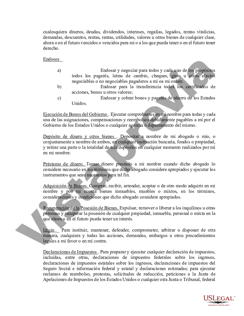 Preview Poder notarial limitado en el que se especifican poderes con ejemplos de poderes incluidos