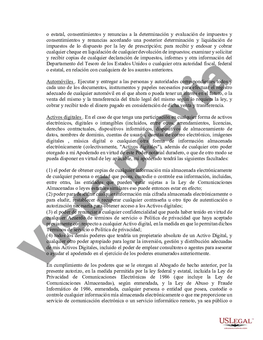 Preview Poder notarial limitado en el que se especifican poderes con ejemplos de poderes incluidos