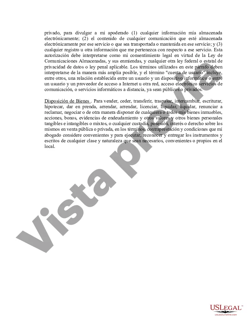 Preview Poder notarial limitado en el que se especifican poderes con ejemplos de poderes incluidos