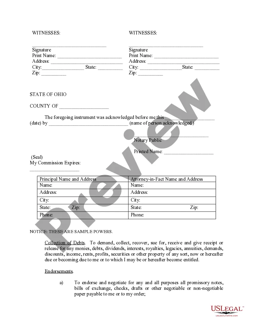 Preview Limited Power of Attorney where you Specify Powers with Sample Powers Included