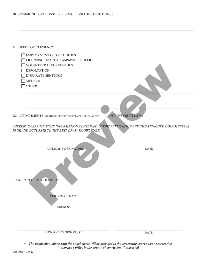 Ohio Application for Executive Clemency | US Legal Forms