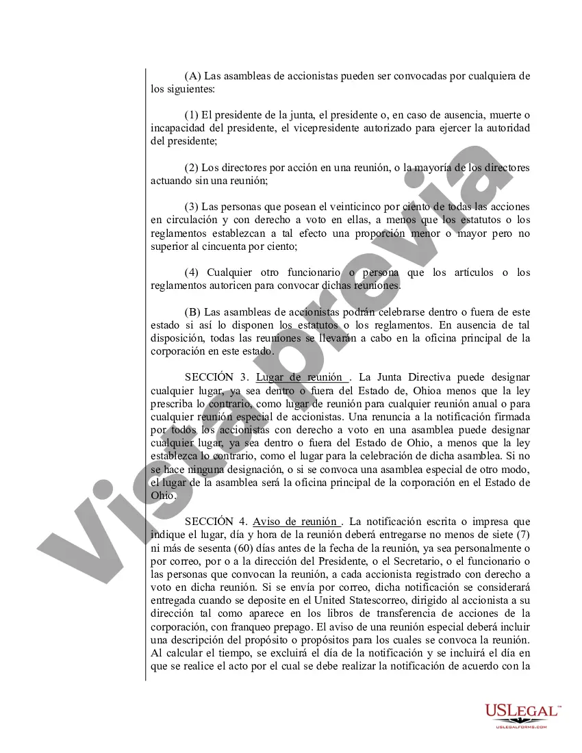 Preview Modelo de estatutos para una corporación profesional de Ohio, también conocida como asociación profesional