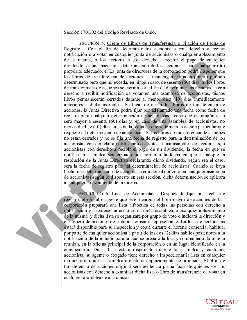 Preview Modelo de estatutos para una corporación profesional de Ohio, también conocida como asociación profesional