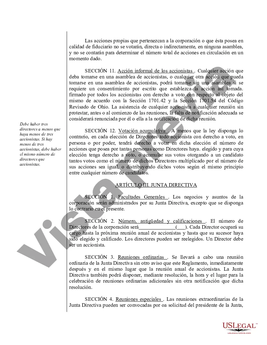 Preview Modelo de estatutos para una corporación profesional de Ohio, también conocida como asociación profesional