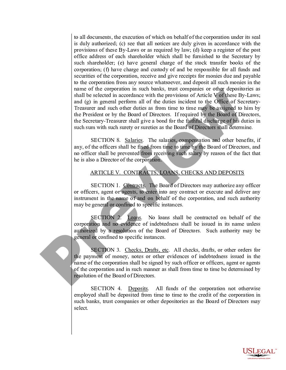 page 9 Sample Bylaws for an Ohio Professional Corporation aka Professional Association preview