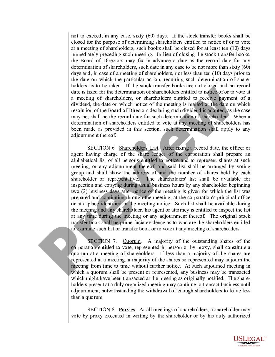 page 4 Sample Bylaws for an Ohio Professional Corporation aka Professional Association preview