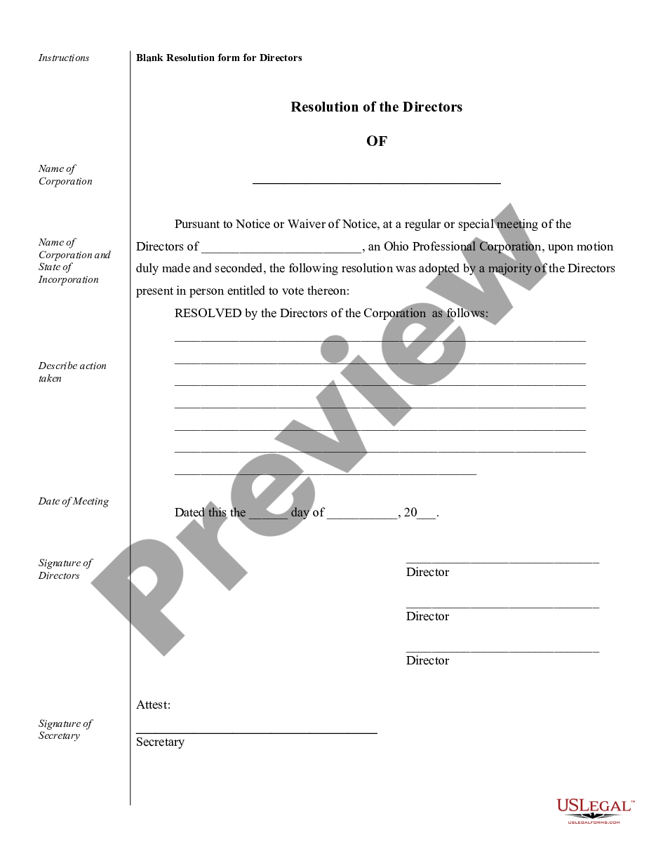 page 7 Sample Corporate Records for an Ohio Professional Corporation aka Professional Association preview