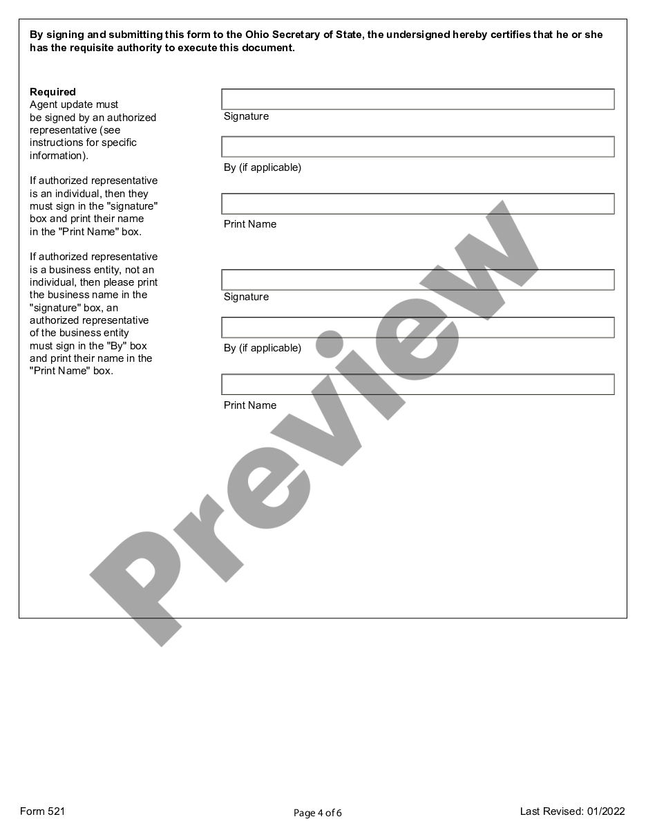page 3 Ohio Change of Registered Agent preview