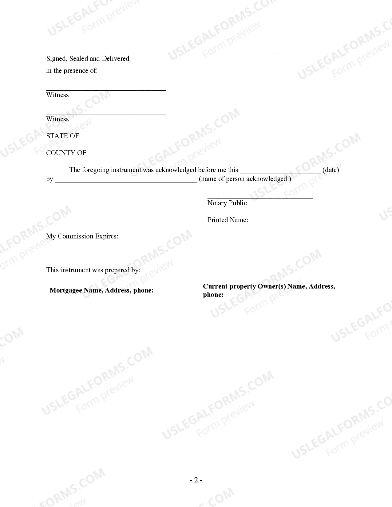 Preview Satisfaction, Release or Cancellation of Mortgage by Individual