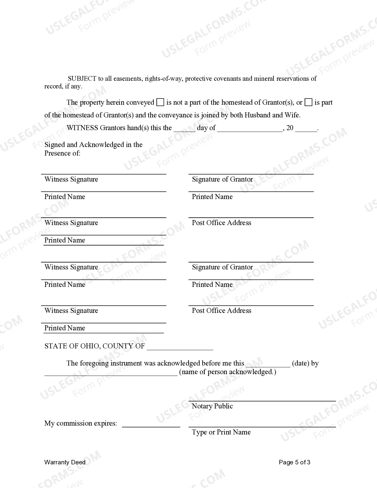 Preview Warranty Deed for Husband and Wife Converting Property from Tenants in Common to Joint Tenancy