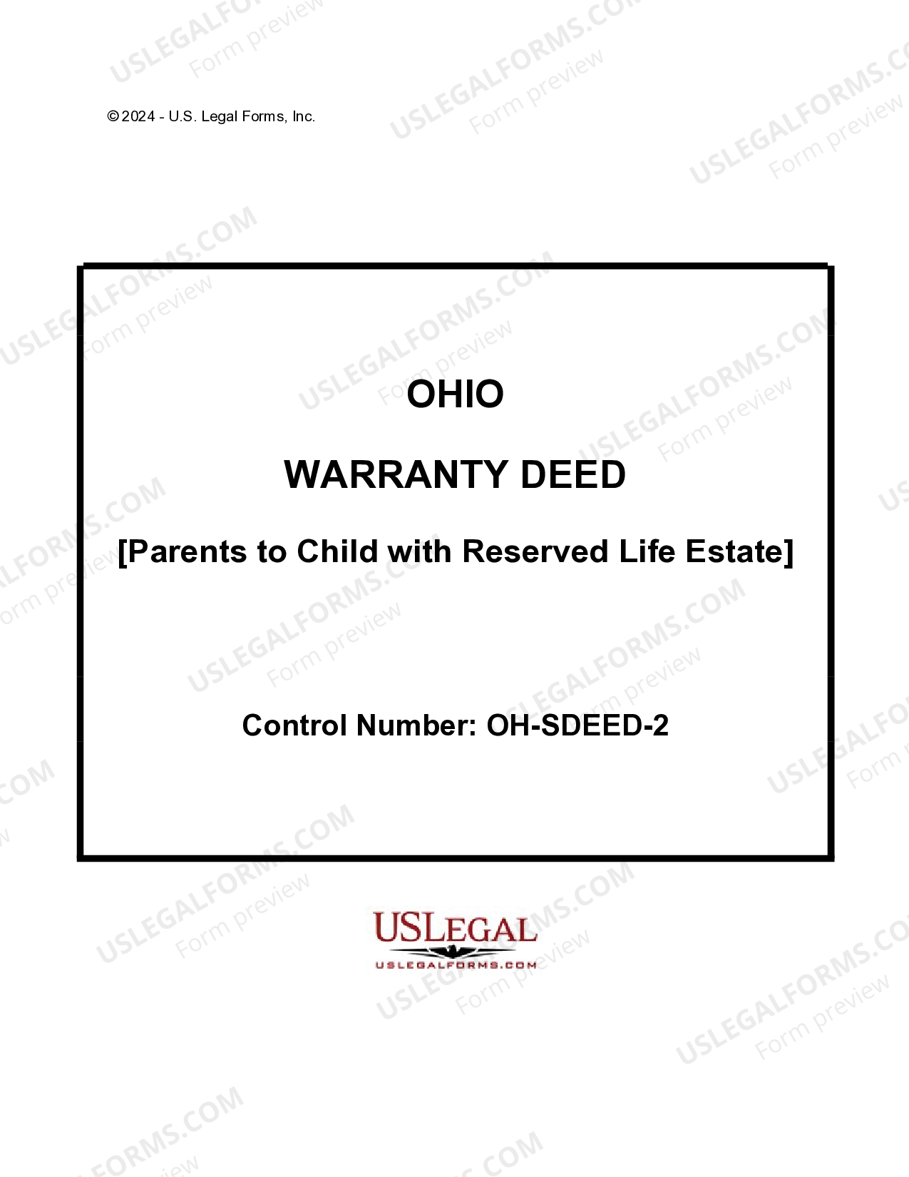 Ohio Warranty Deed for Parents to Child with Reservation of Life Estate