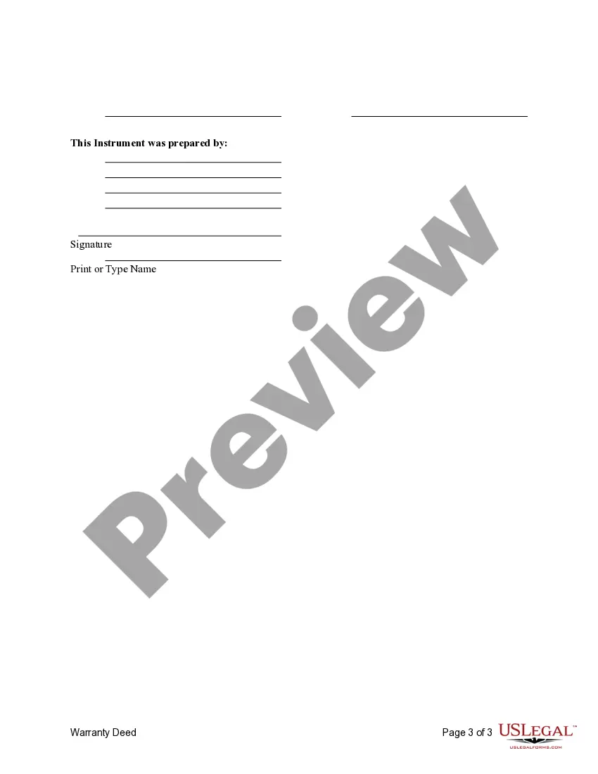 Preview Warranty Deed for Separate or Joint Property to Joint Tenancy