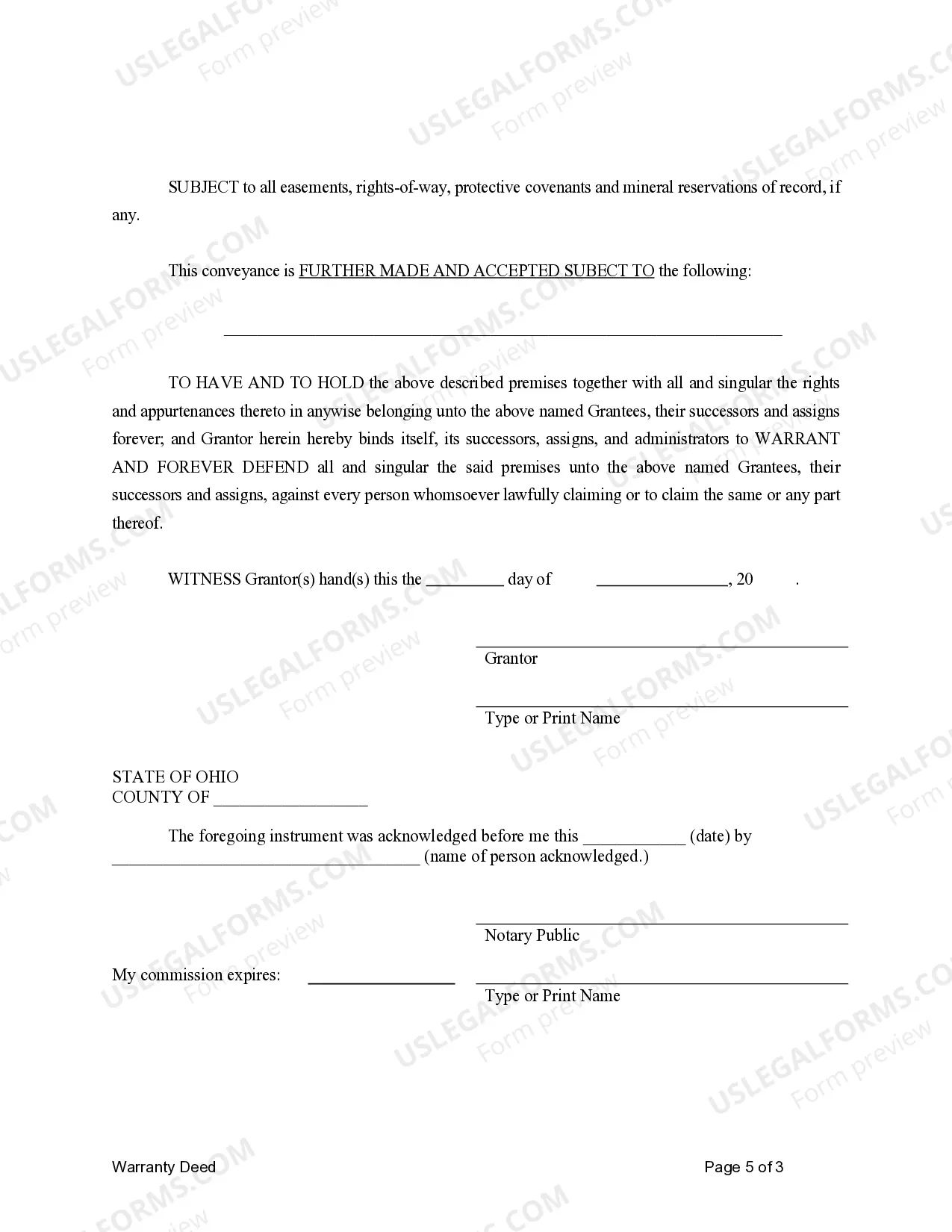 Preview Warranty Deed to Separate Property of One Spouse to Both Spouses as Joint Tenants