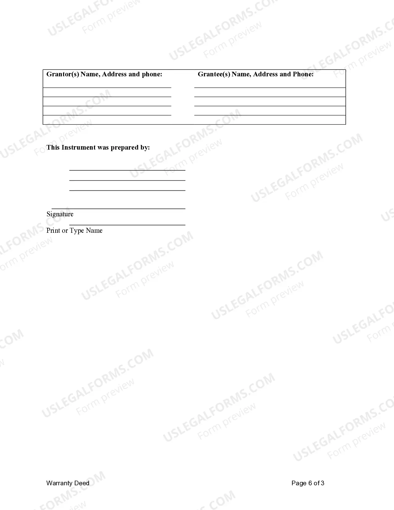 Preview Warranty Deed to Separate Property of One Spouse to Both Spouses as Joint Tenants