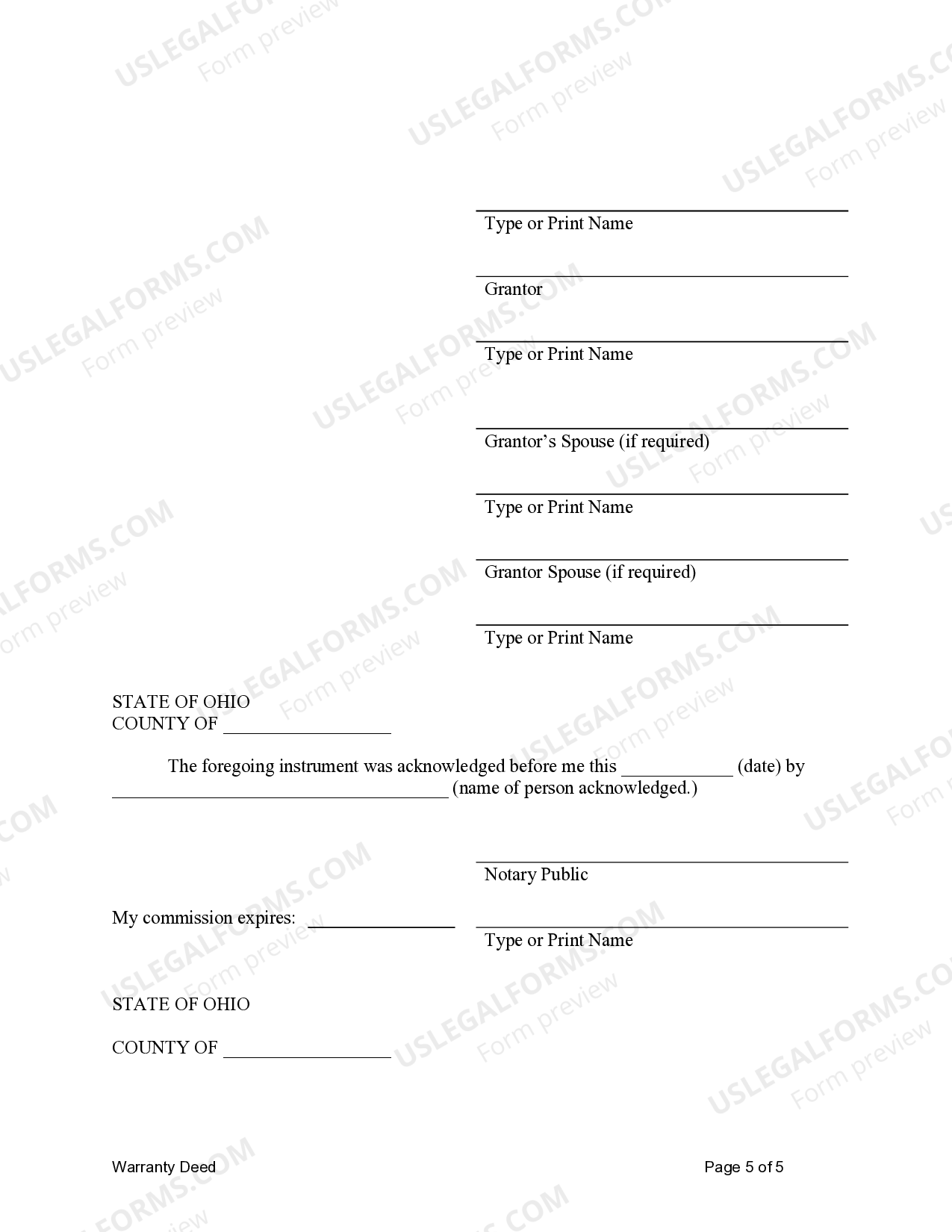 Ohio Deed Of Trust | US Legal Forms