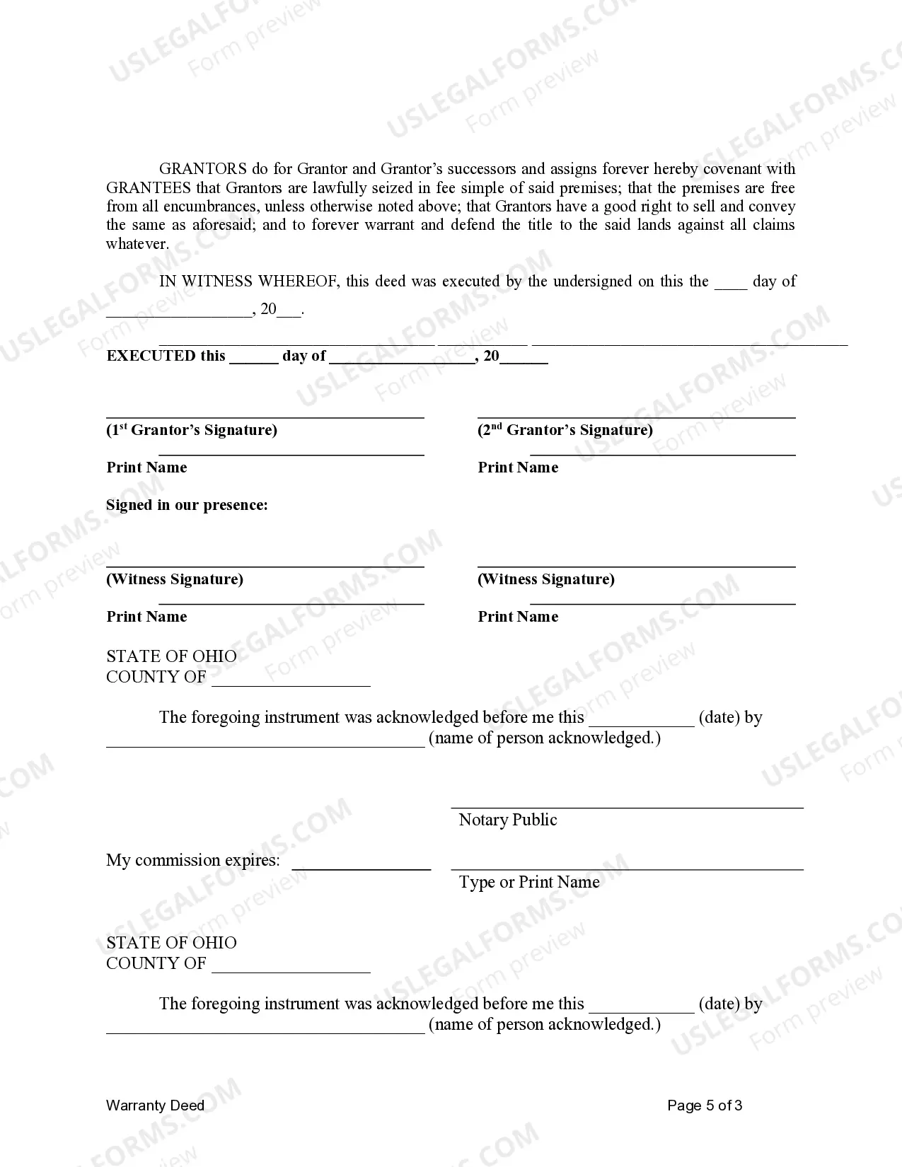 Preview Warranty Deed for Husband and Wife to Husband and Wife