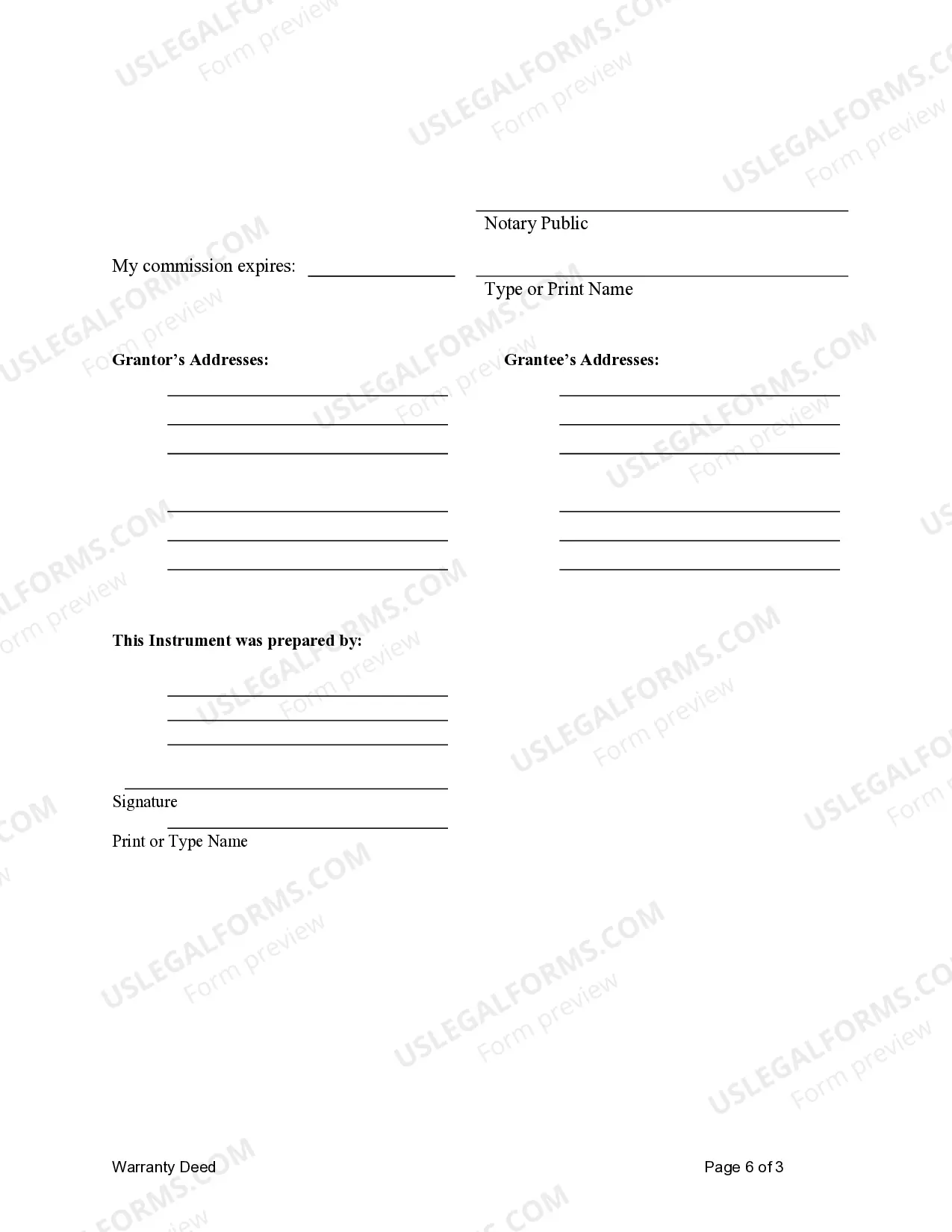 Preview Warranty Deed for Husband and Wife to Husband and Wife