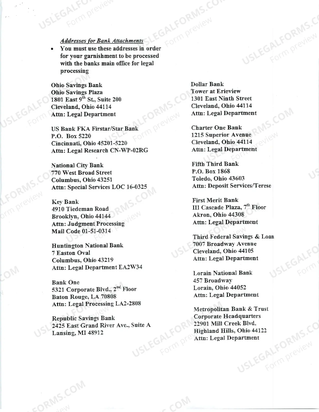 Preview Garnishment Information after Judgment