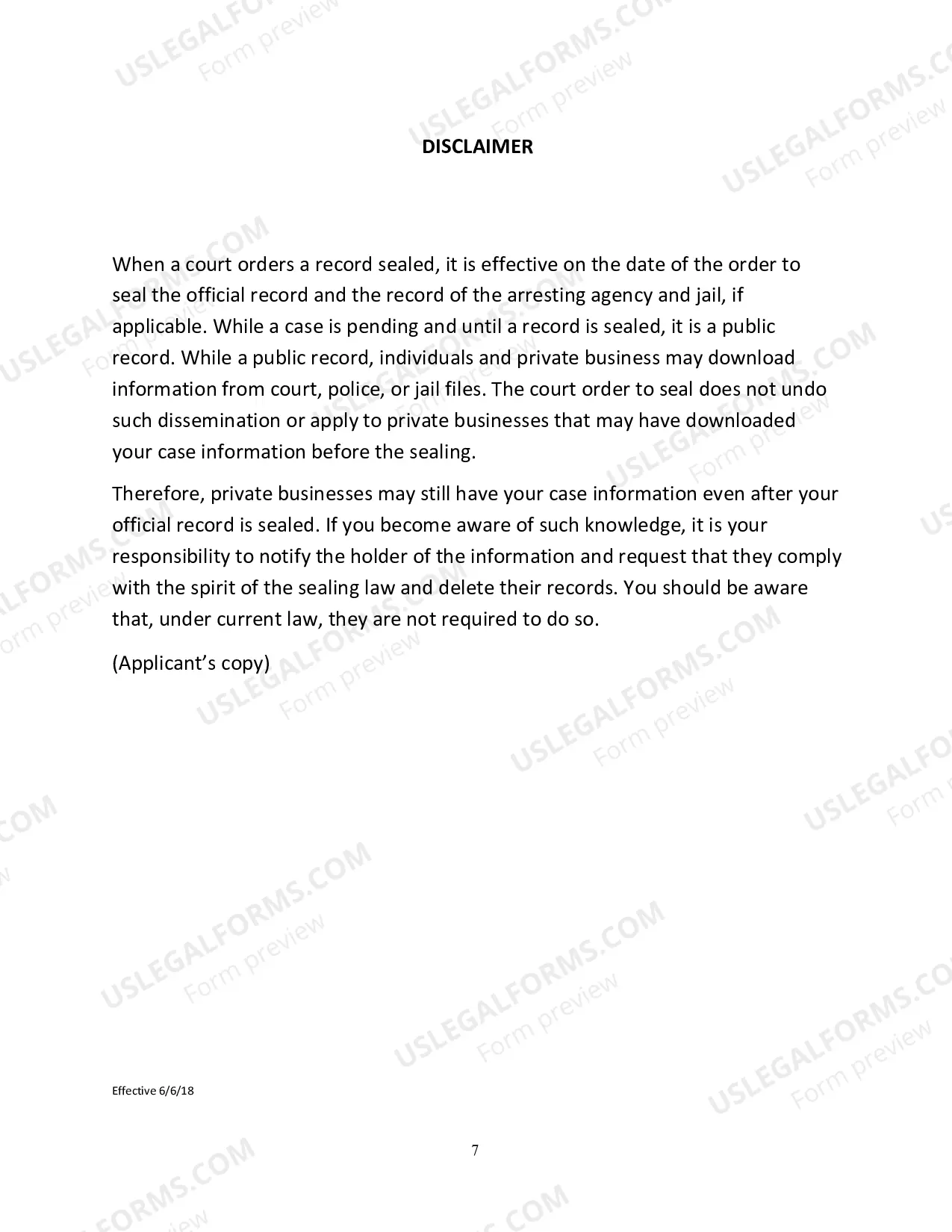Preview Application For Order Sealing Record