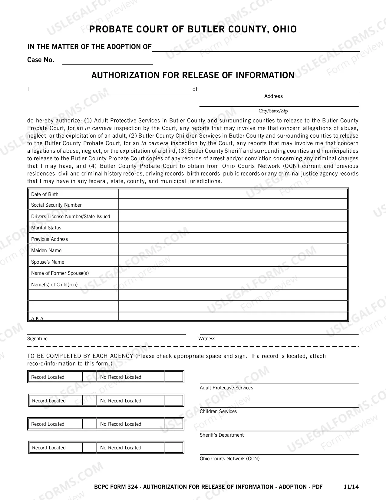 Preview Adoption Placement Package