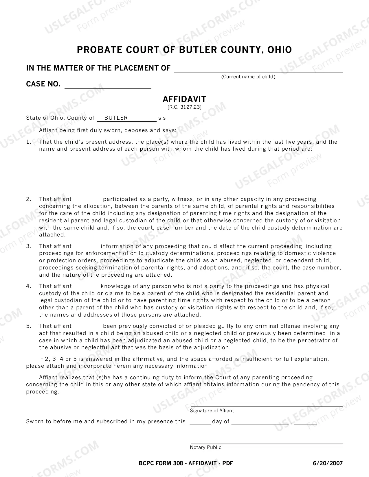 Preview Adoption Placement Package