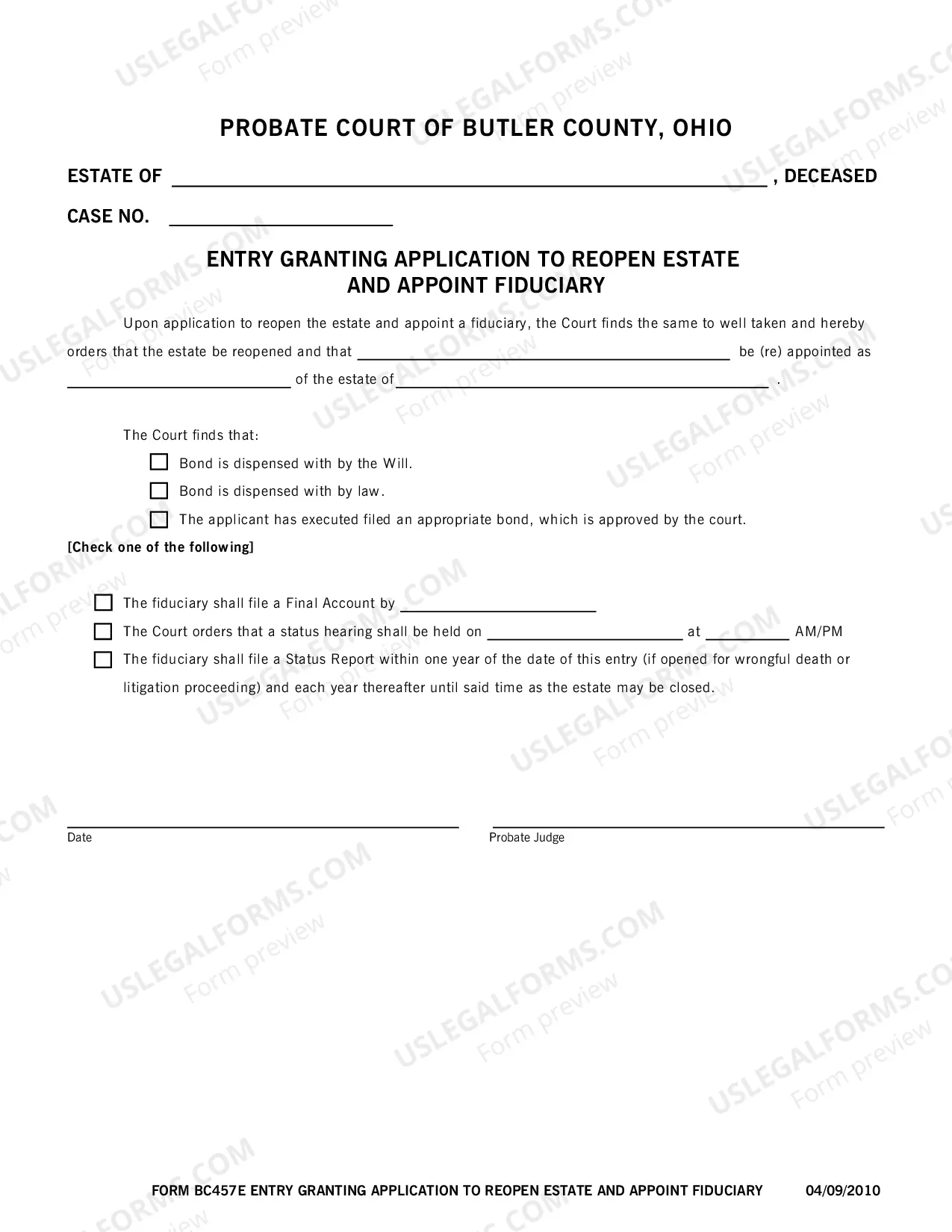 Preview Application To Reopen Estate And Appoint Fiduciary