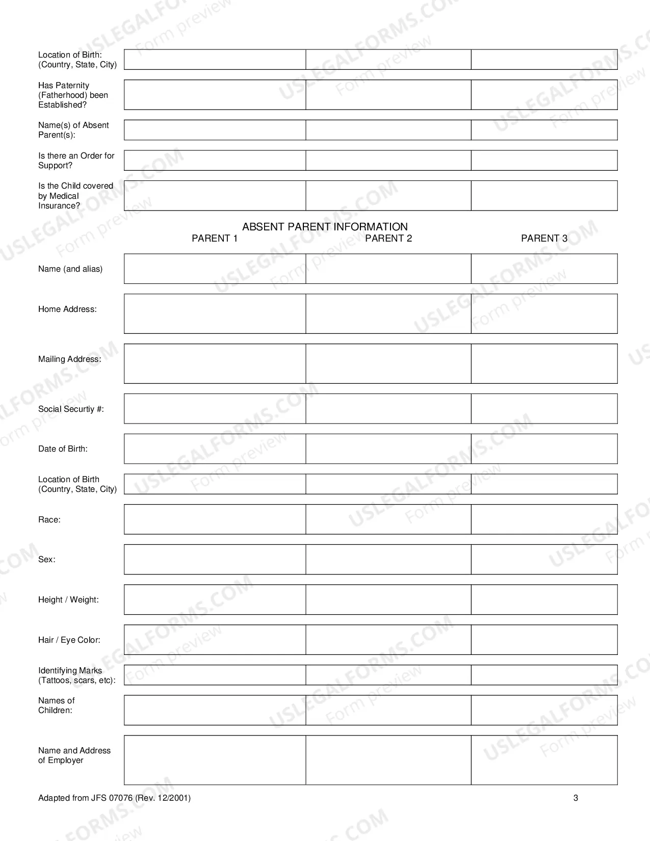 Preview The Parenting Proceeding Affidavit
