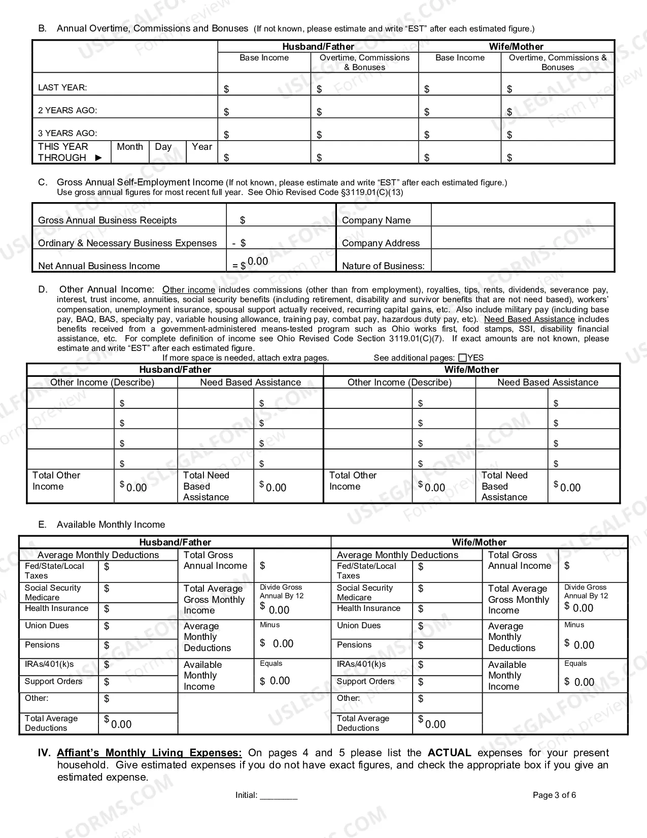 Preview Motion For Temporary Support With Affidavit And Notice