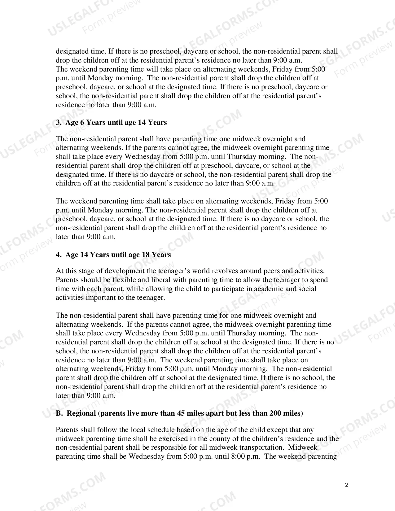 Preview Parenting Time Guidelines For Non Residential Parent