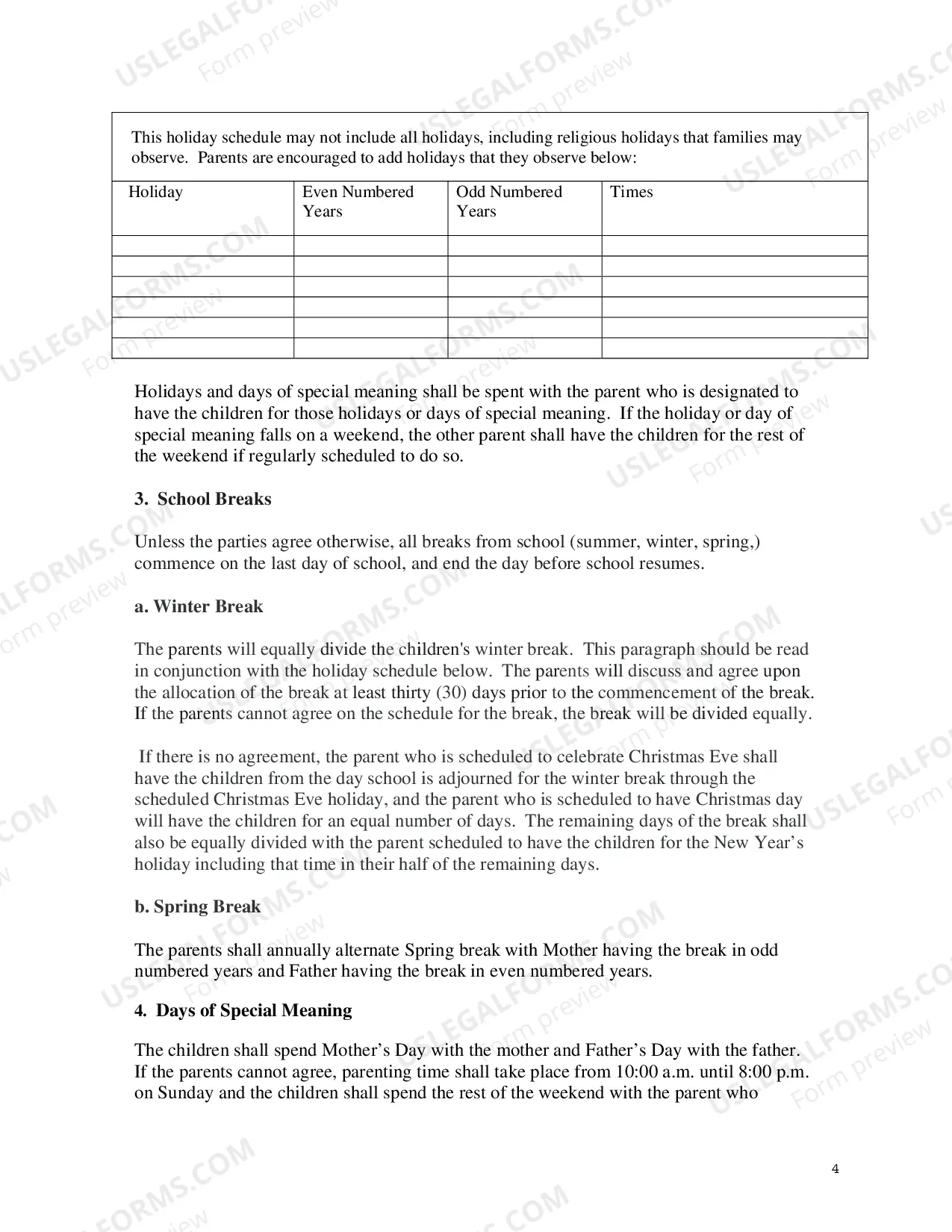 Preview Parenting Time Guidelines For Non Residential Parent