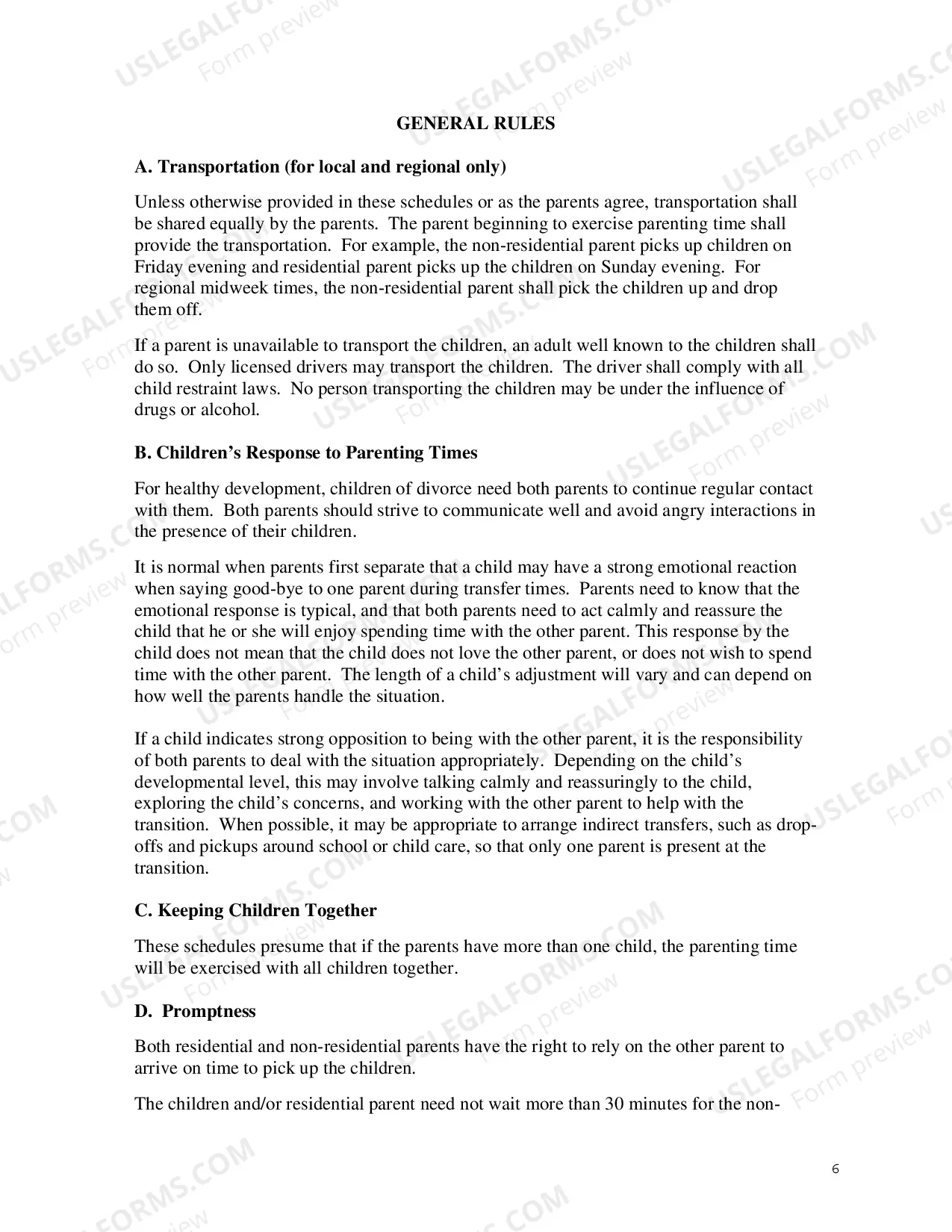 Preview Parenting Time Guidelines For Non Residential Parent