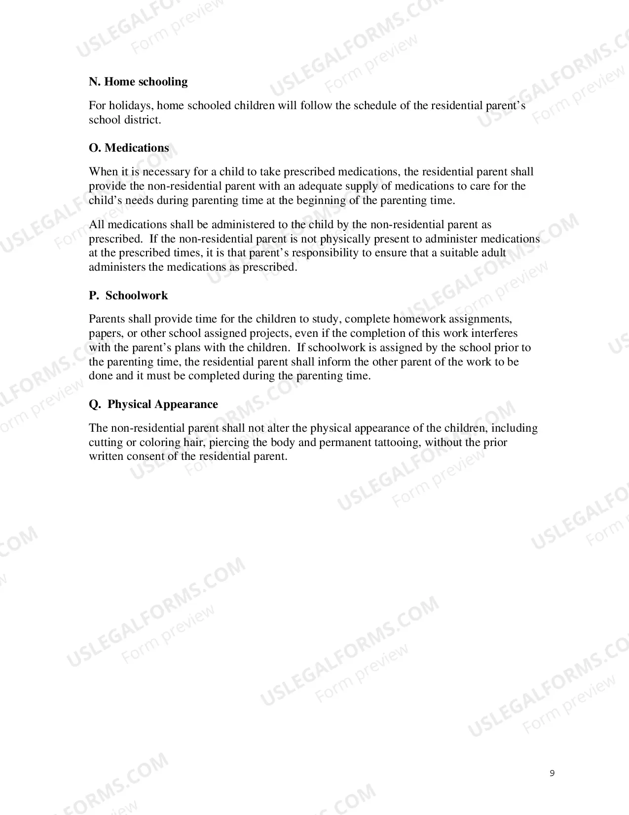 Preview Parenting Time Guidelines For Non Residential Parent