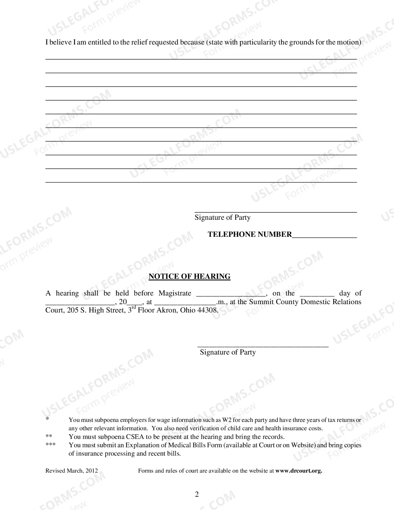 Preview Post Decree Contempt Motion And Affidavit
