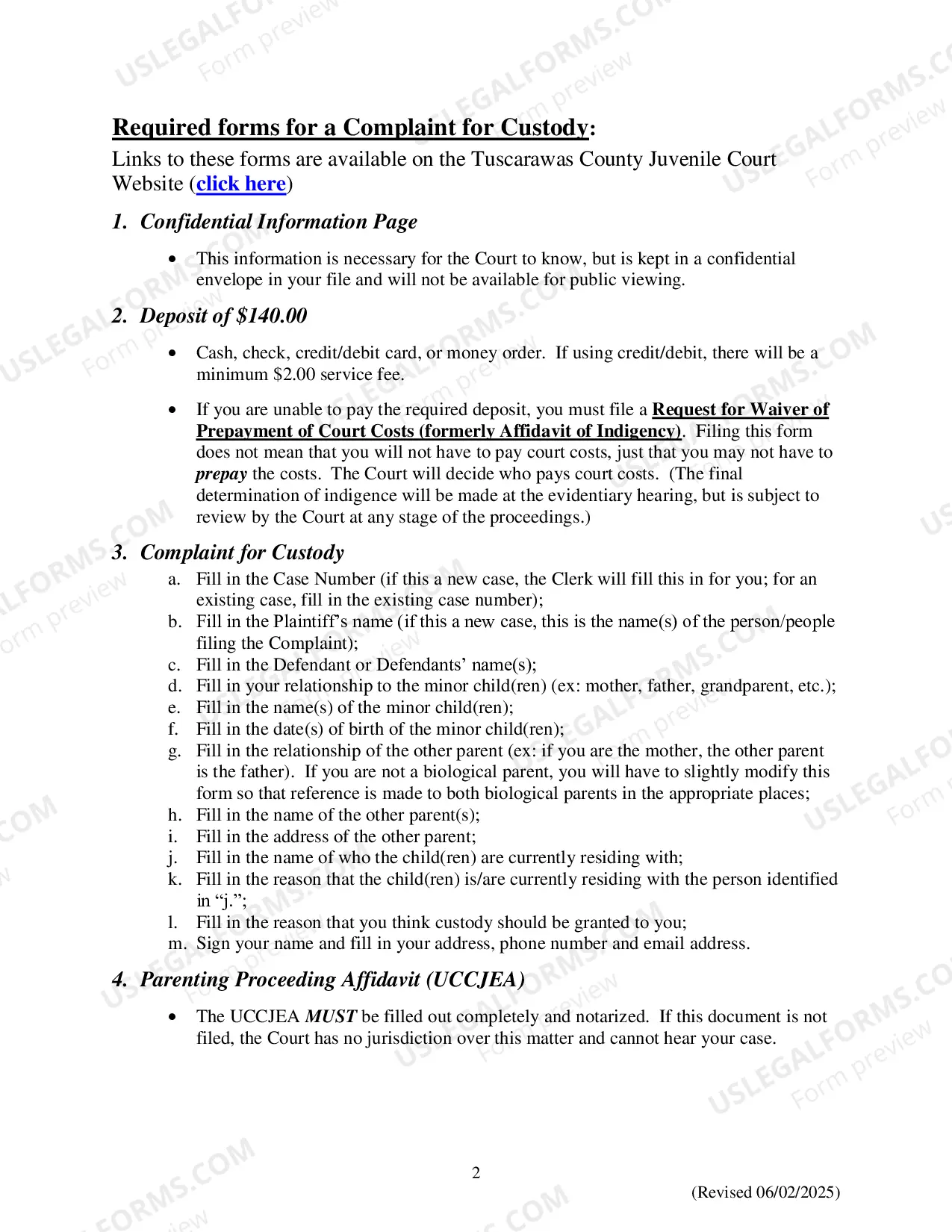 Preview Complaint For Custody