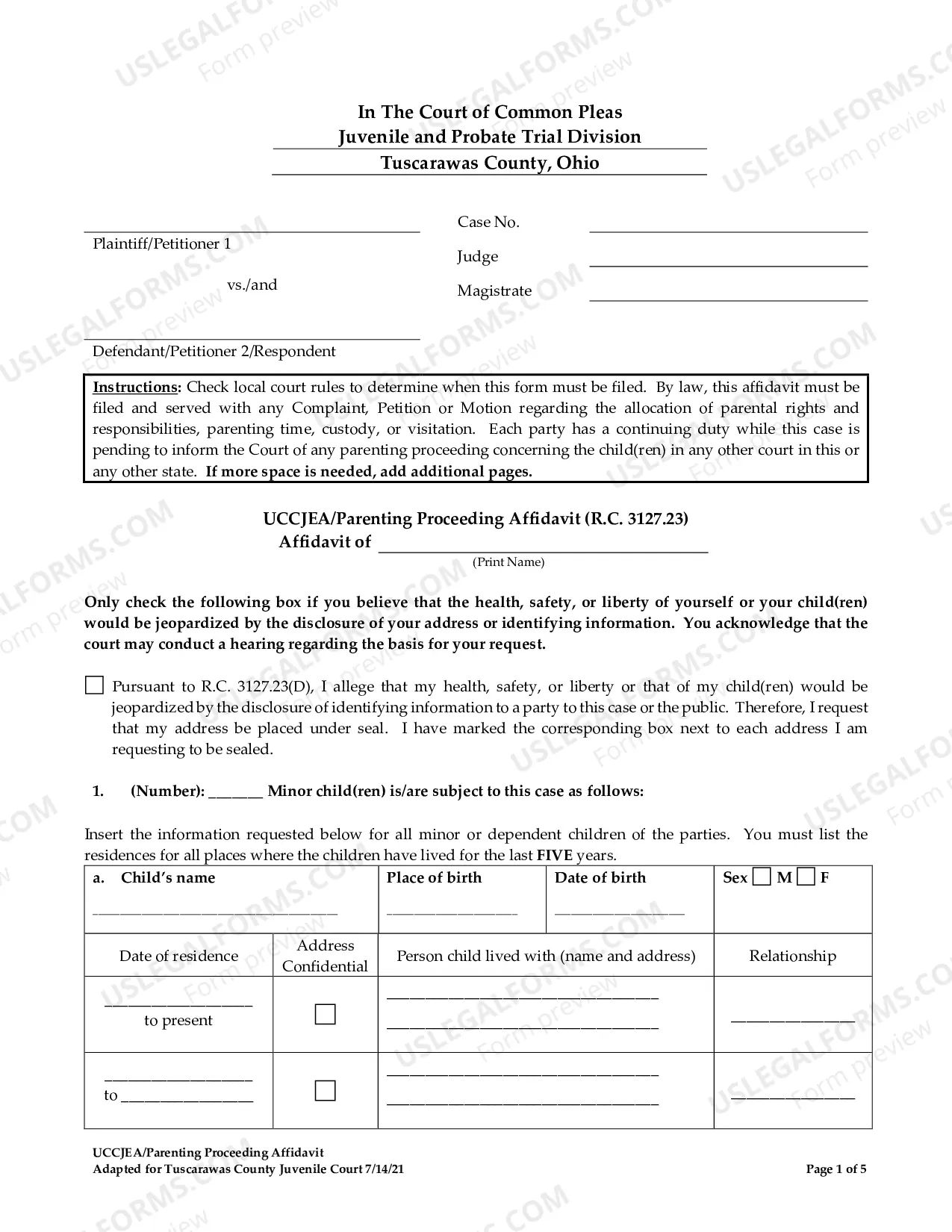 Preview Complaint For Custody