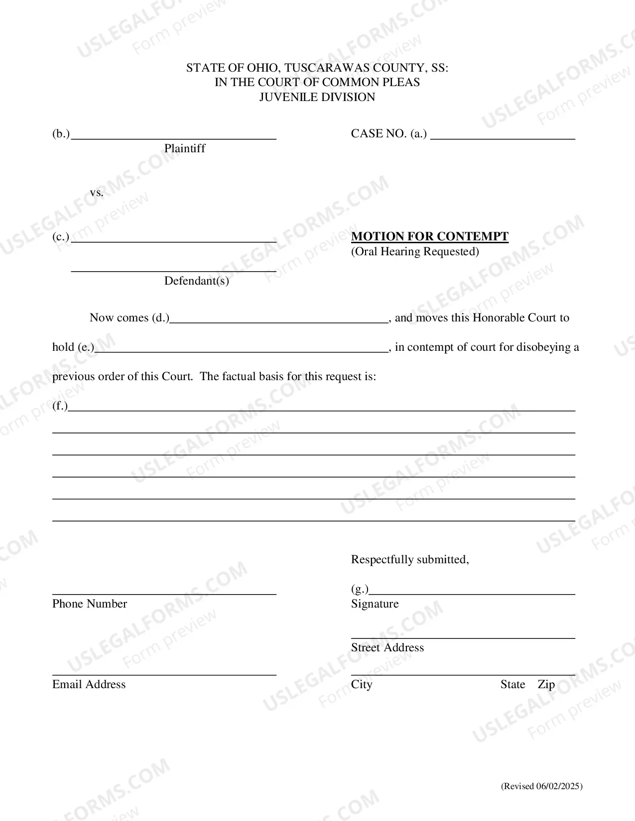 Preview Motion For Contempt