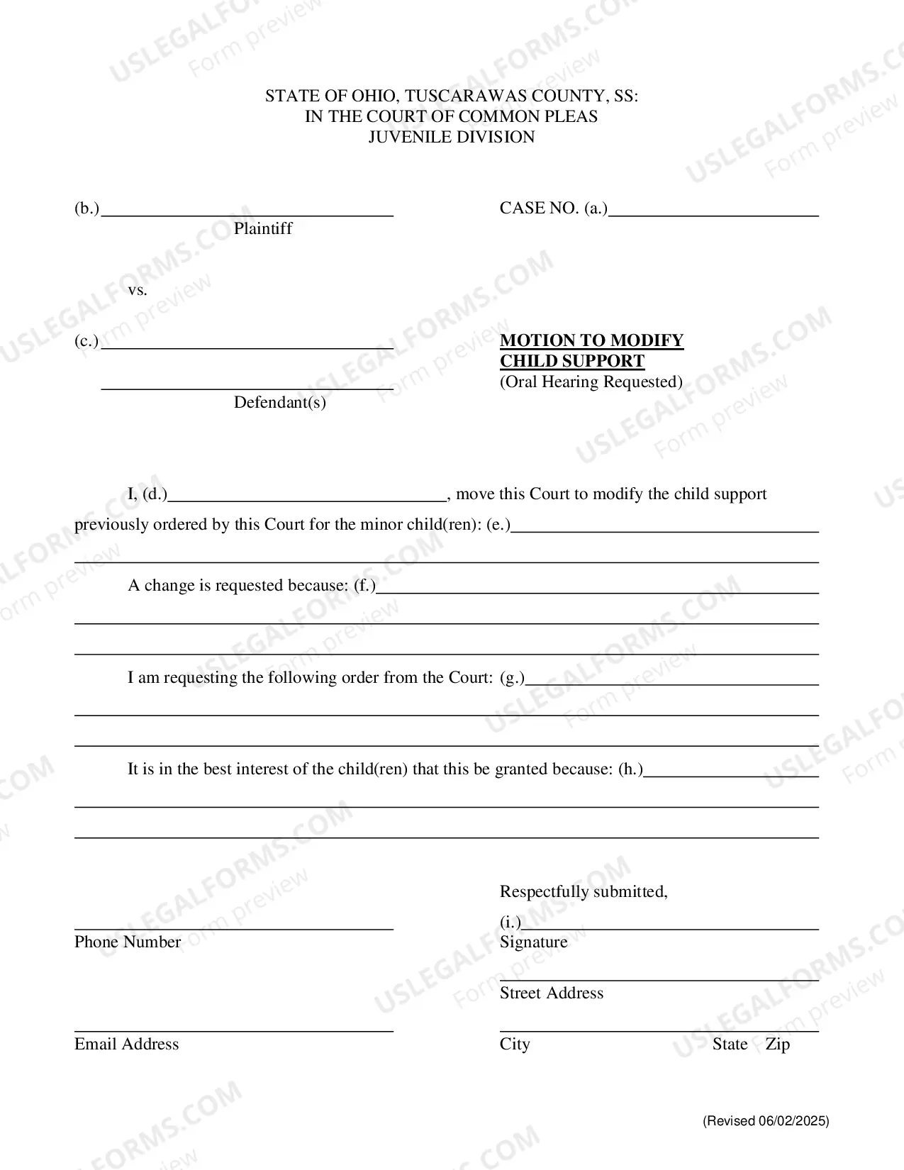 Preview Motion To Modify Child Support
