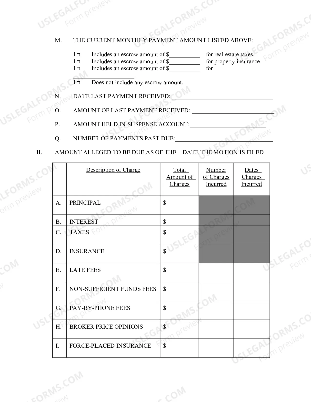 Preview Relief from Stay Adequate Protection Exhibit And Worksheet Chapter 13