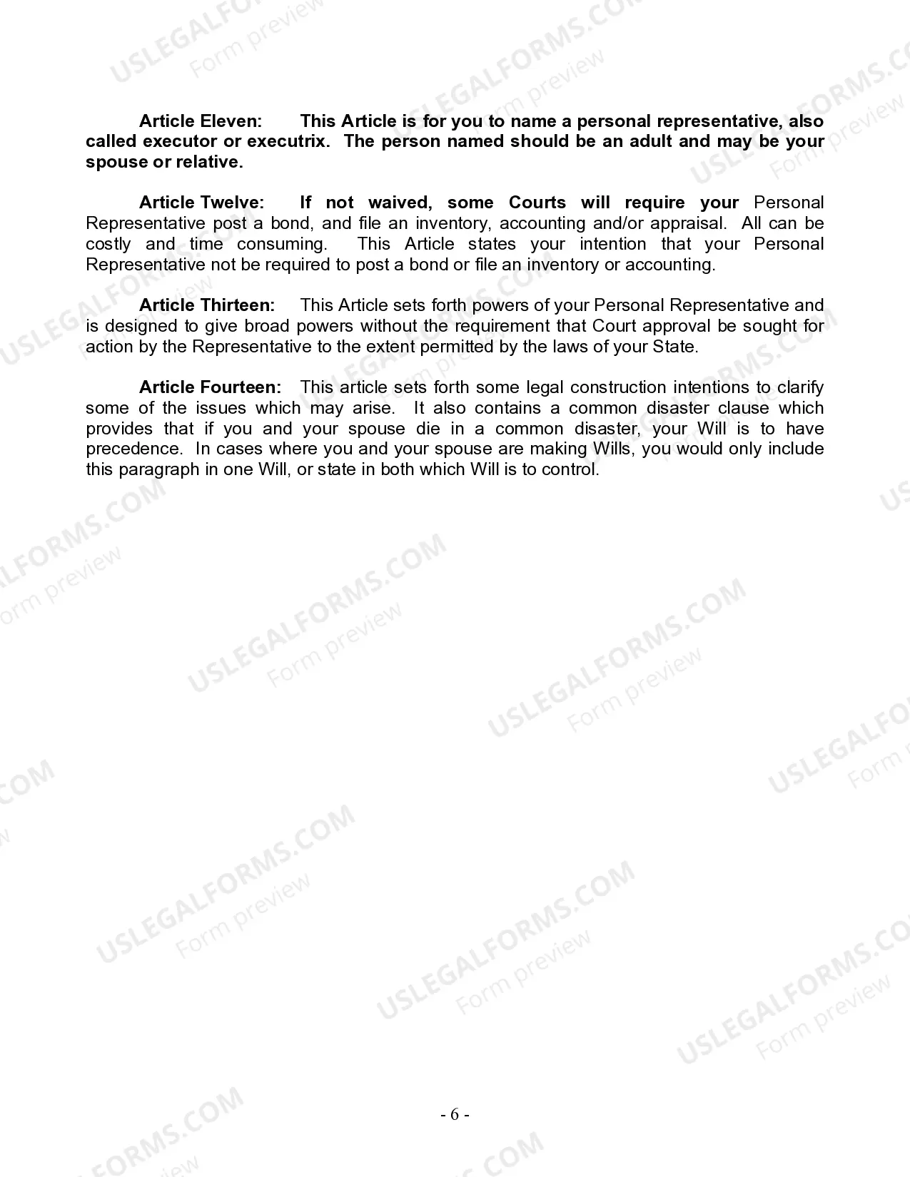 Preview Last Will and Testament for Married person with Minor Children from Prior Marriage