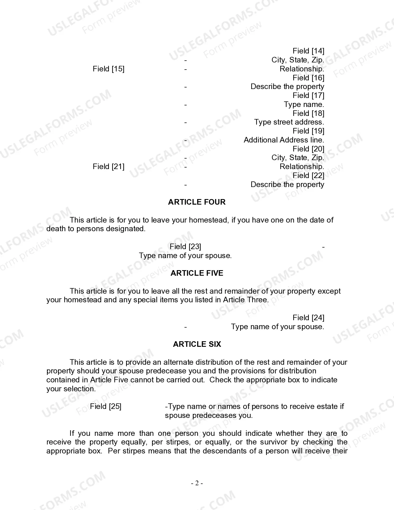 Preview Mutual Wills package with Last Wills and Testaments for Married Couple with No Children