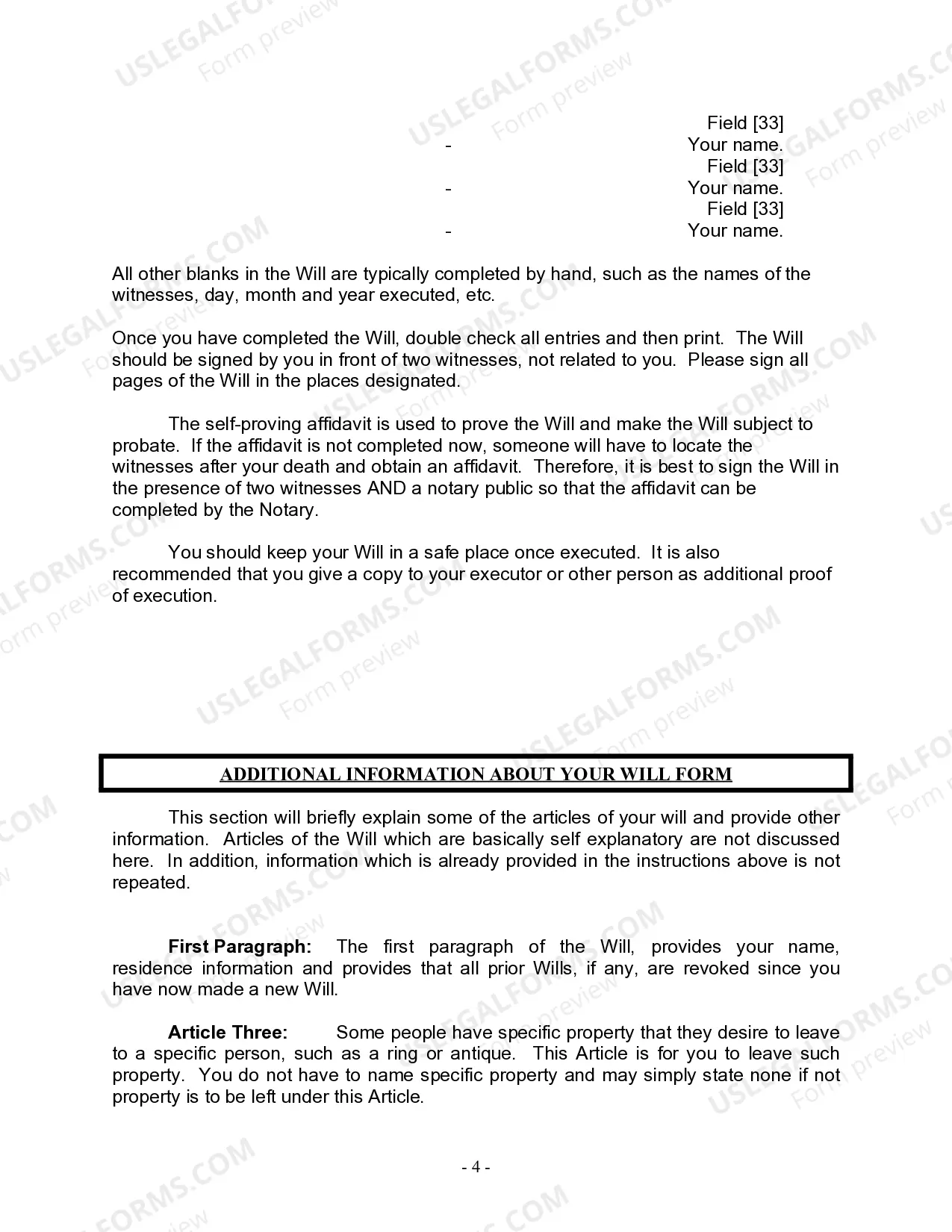 Preview Mutual Wills package with Last Wills and Testaments for Married Couple with No Children